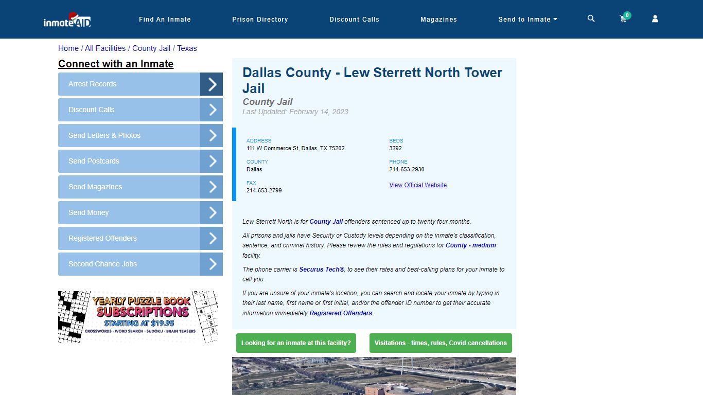 Dallas County - Lew Sterrett North Tower Jail - InmateAid